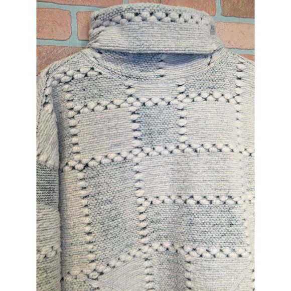 PrAna Womens Wool Blend Turtleneck Crestland Sweater Chunky Patchwork Size XL - Picture 2 of 7